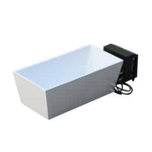 WT-03 acrylic cold plunge tub front view in glossy white