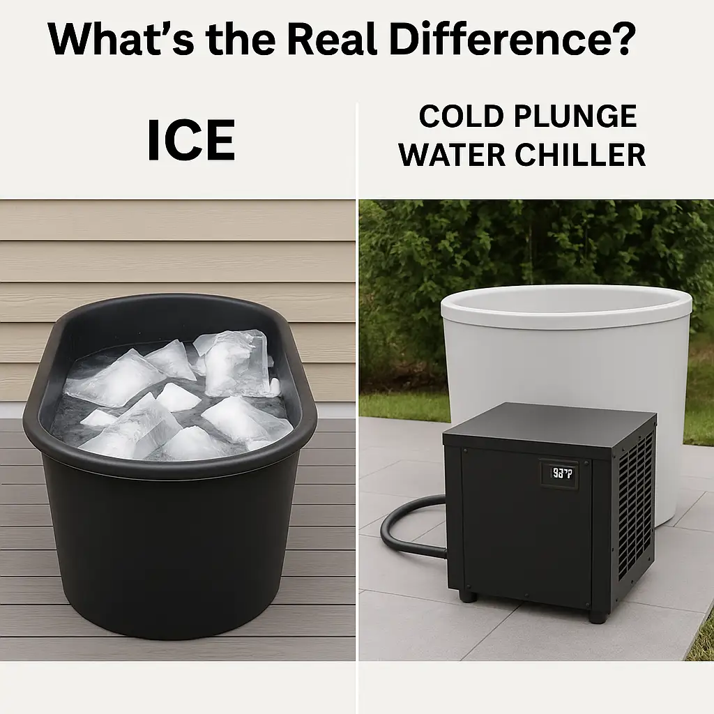 Side-by-side comparison between ice bath and digital water chiller tub