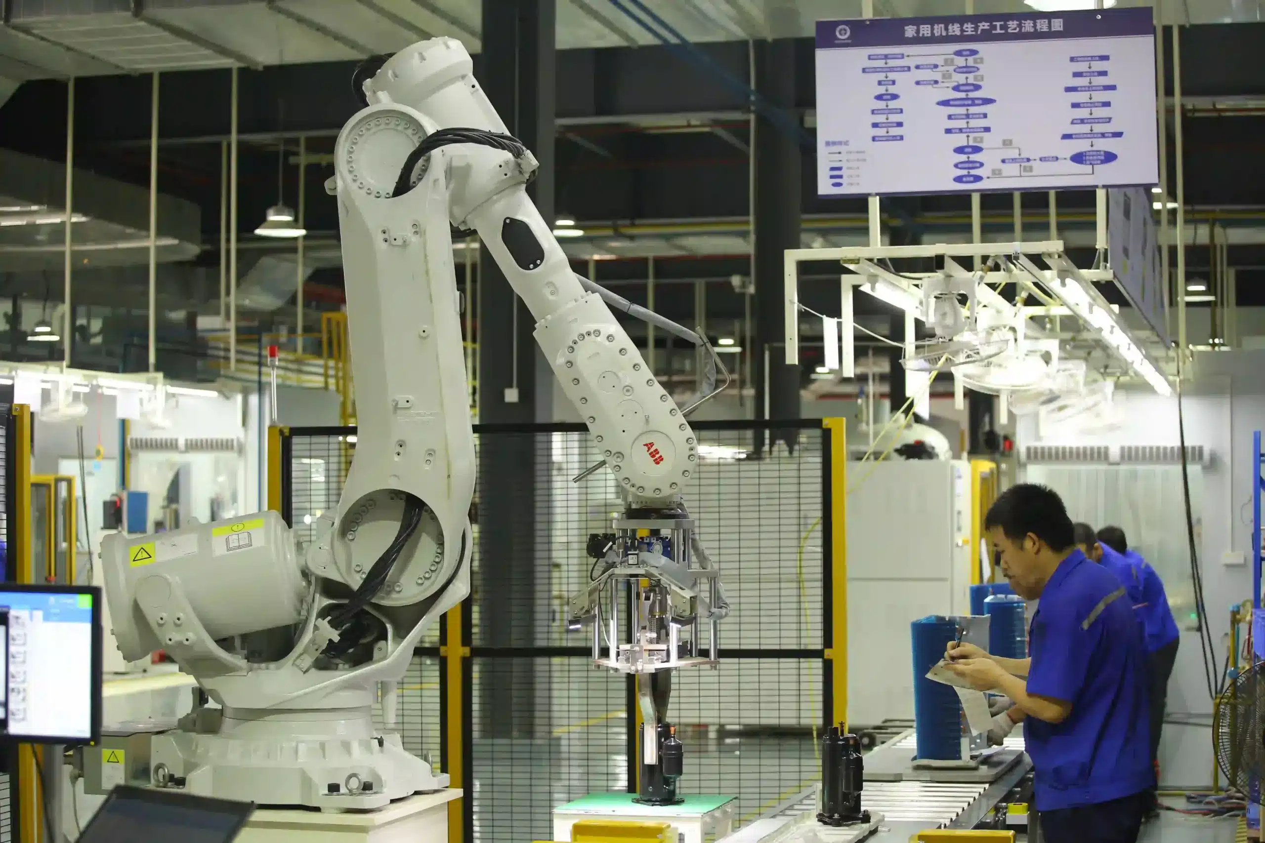 Robotic welding station in the OMNI Ice manufacturing facility