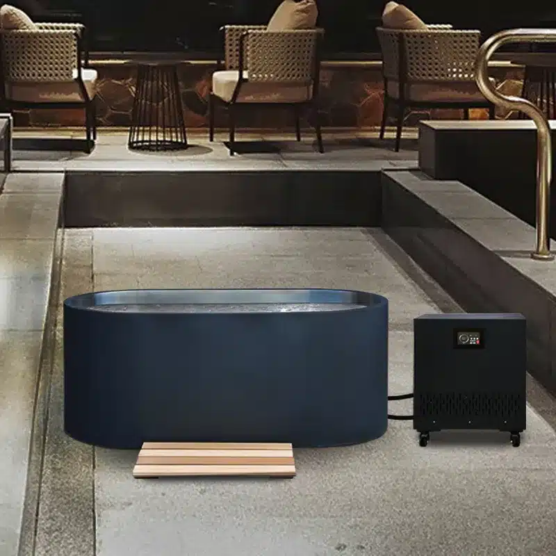 Cold plunge setting for a light-use wellness studio