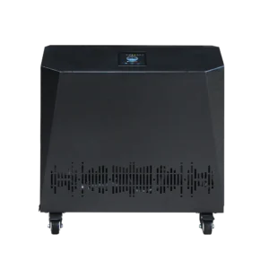 Cold plunge chiller unit with touchscreen control and vented front panel