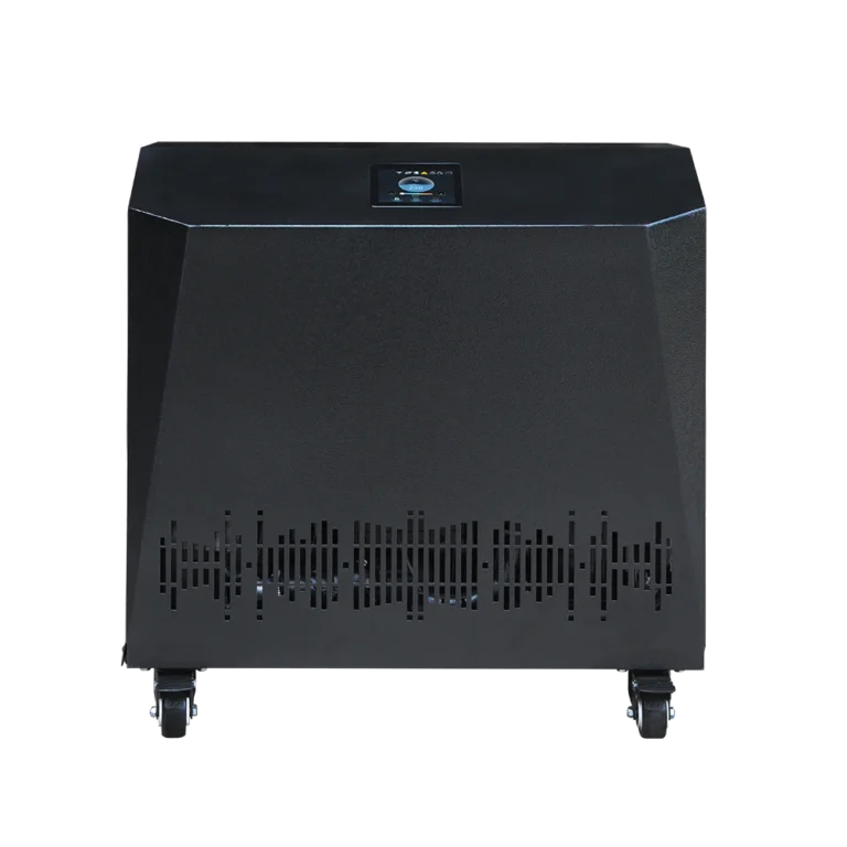 Cold plunge chiller unit with touchscreen control and vented front panel