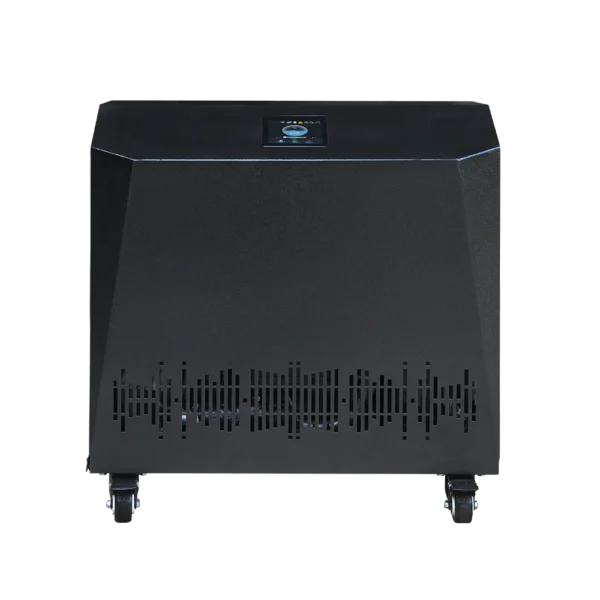 Cold plunge chiller unit with touchscreen control and vented front panel