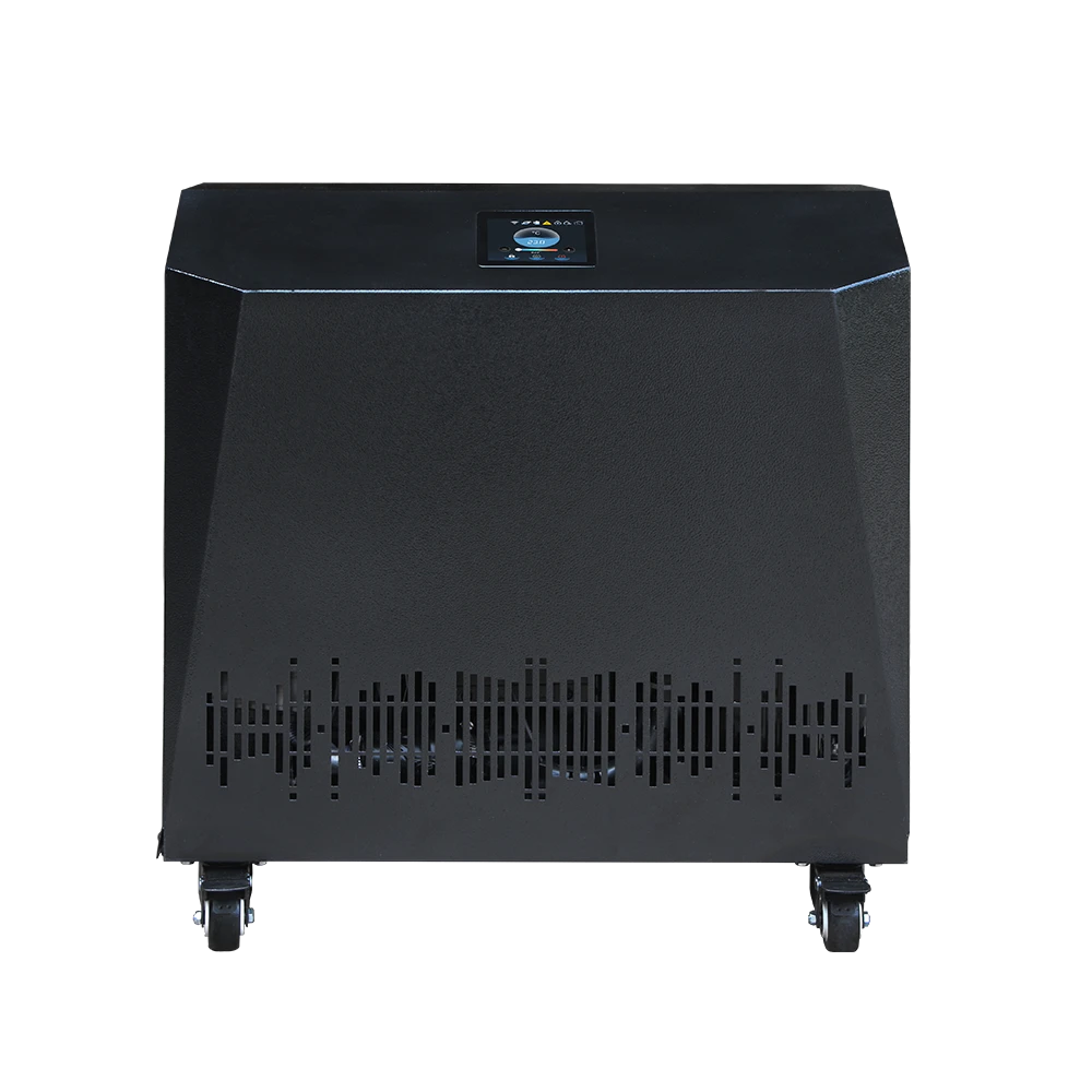 Cold plunge chiller unit with touchscreen control and vented front panel
