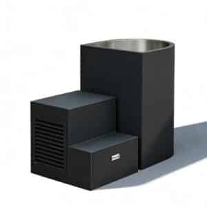 WT-15 ice bath tub for sale — rectangular 304 stainless steel cold plunge with chiller unit, black electroplated finish