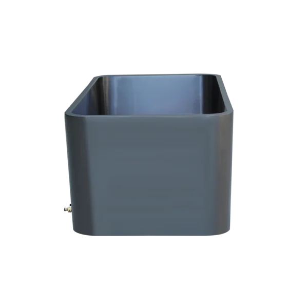 Straight side view of ice bath tub for sale, high-quality stainless steel ice bath, perfect for athletic recovery
