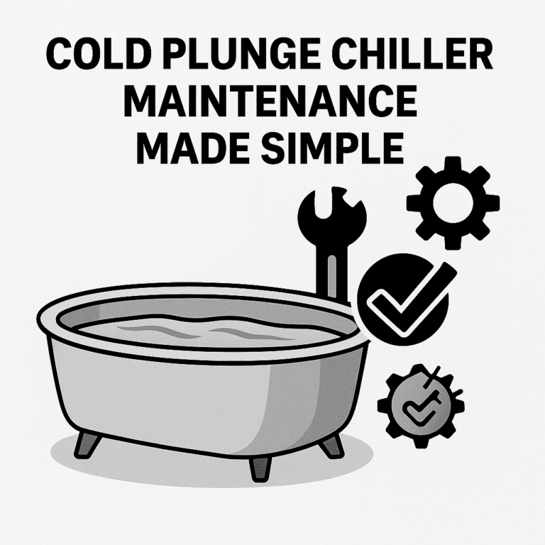 Cold plunge chiller maintenance for water loop and equipment