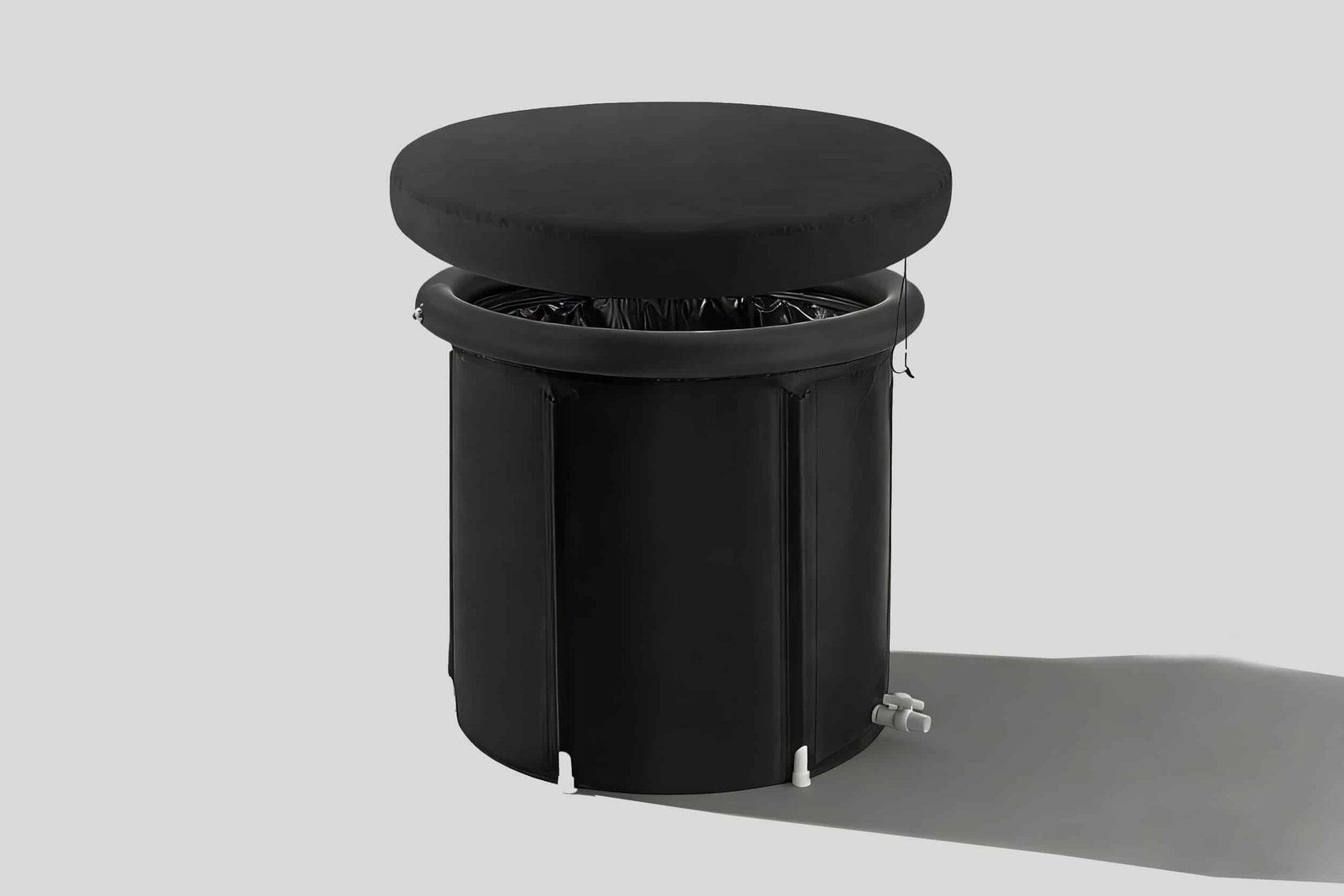 Portable Round Inflatable Ice Bath Tub with Insulated Lid for Biohacking and Home Recovery Pod