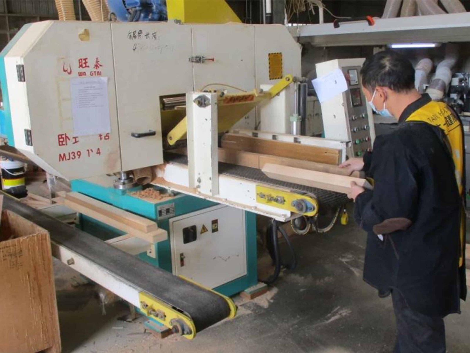 Wood panel machining for sauna room manufacturing