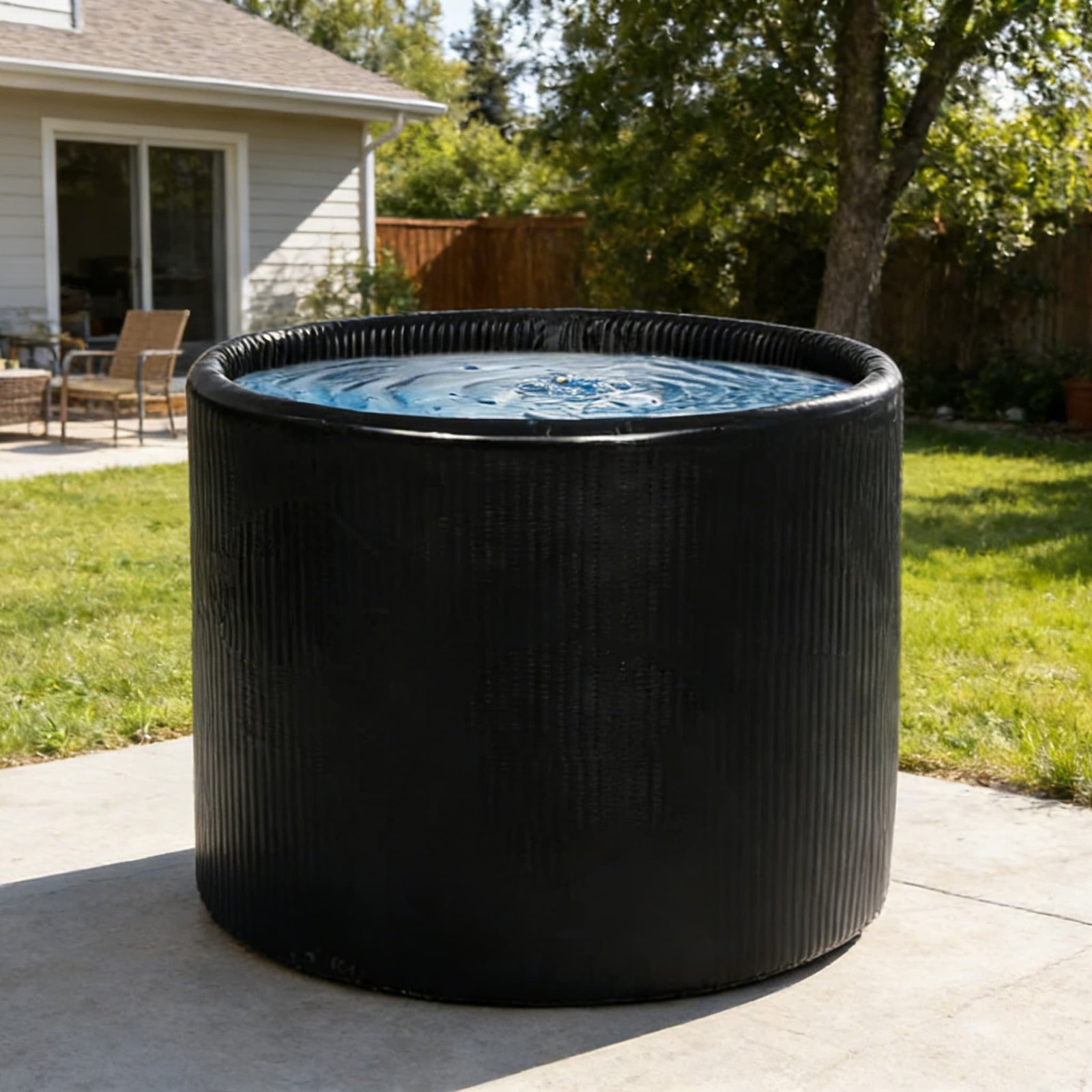 OMNI Ice professional round black inflatable ice bath tub for outdoor athletic recovery
