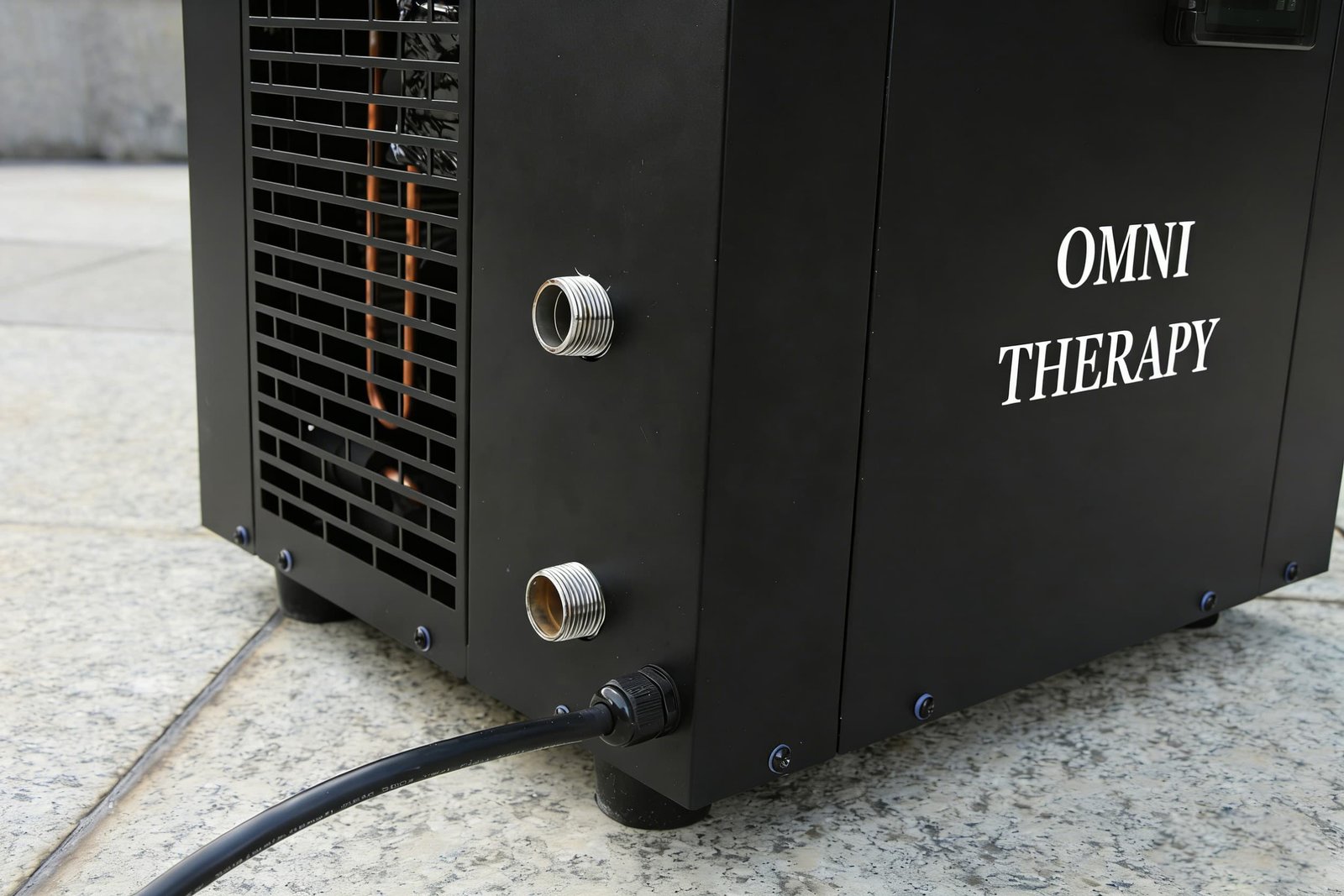 Cold plunge chiller water ports included in pump head and pressure-loss review