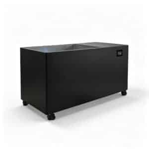 WT-11 large ice bath tub side profile — heavy-duty 220kg commercial build, black electroplated finish
