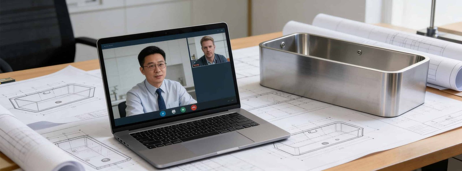 OMNI Ice engineering team providing remote project support and CAD design consultation for commercial cold plunge pool hotel installations