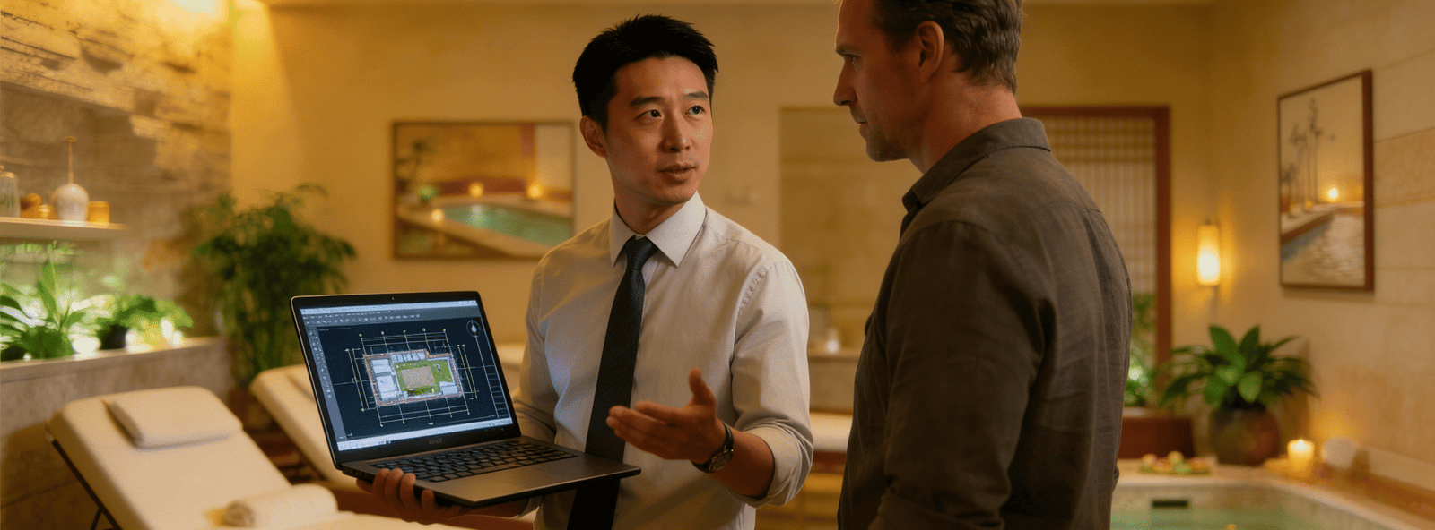 OMNI Ice dedicated project manager providing hospitality-grade technical support for commercial cold plunge pool procurement and logistics