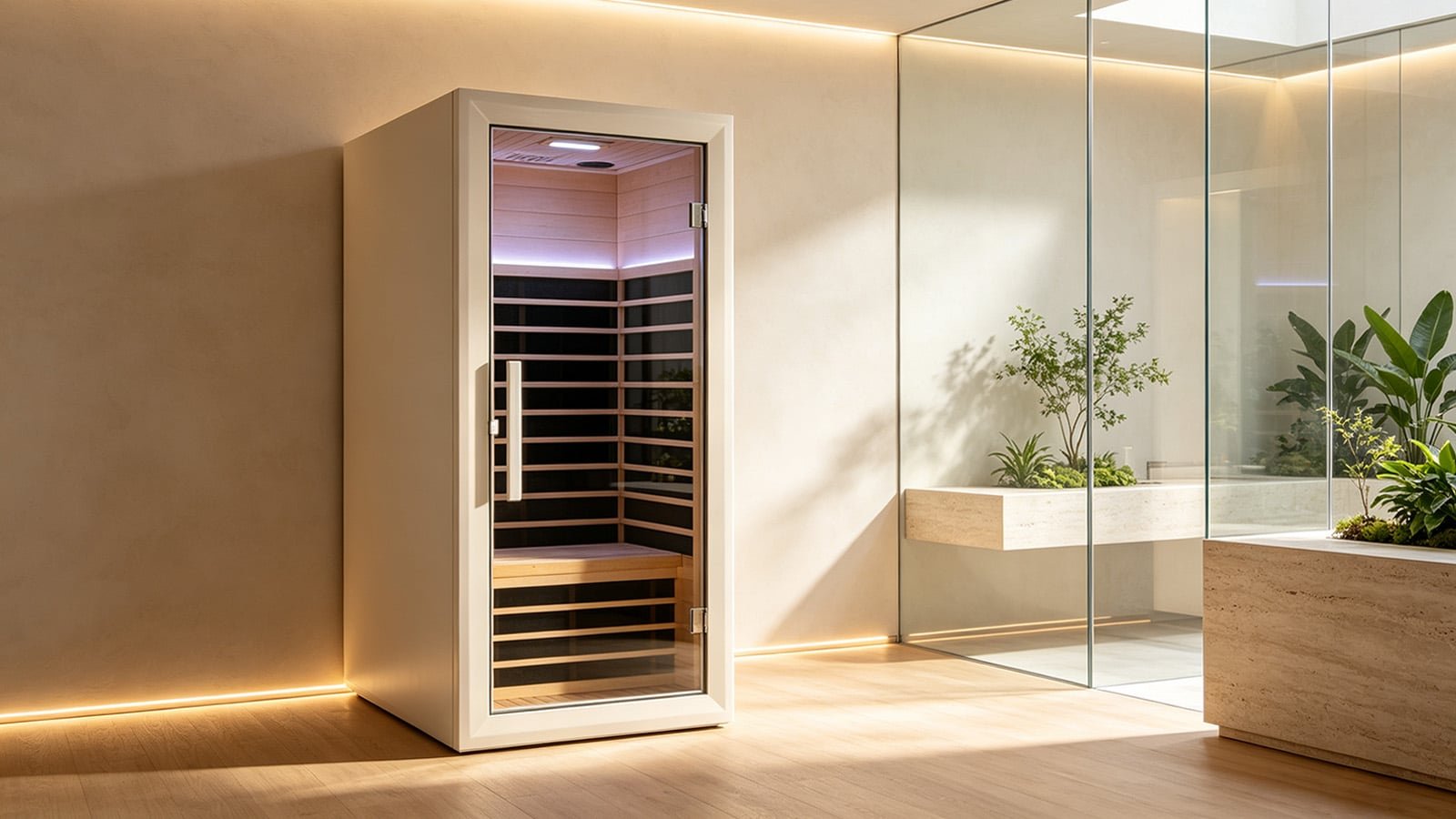 OMNI Ice Aura-B1 sauna in a light interior setting