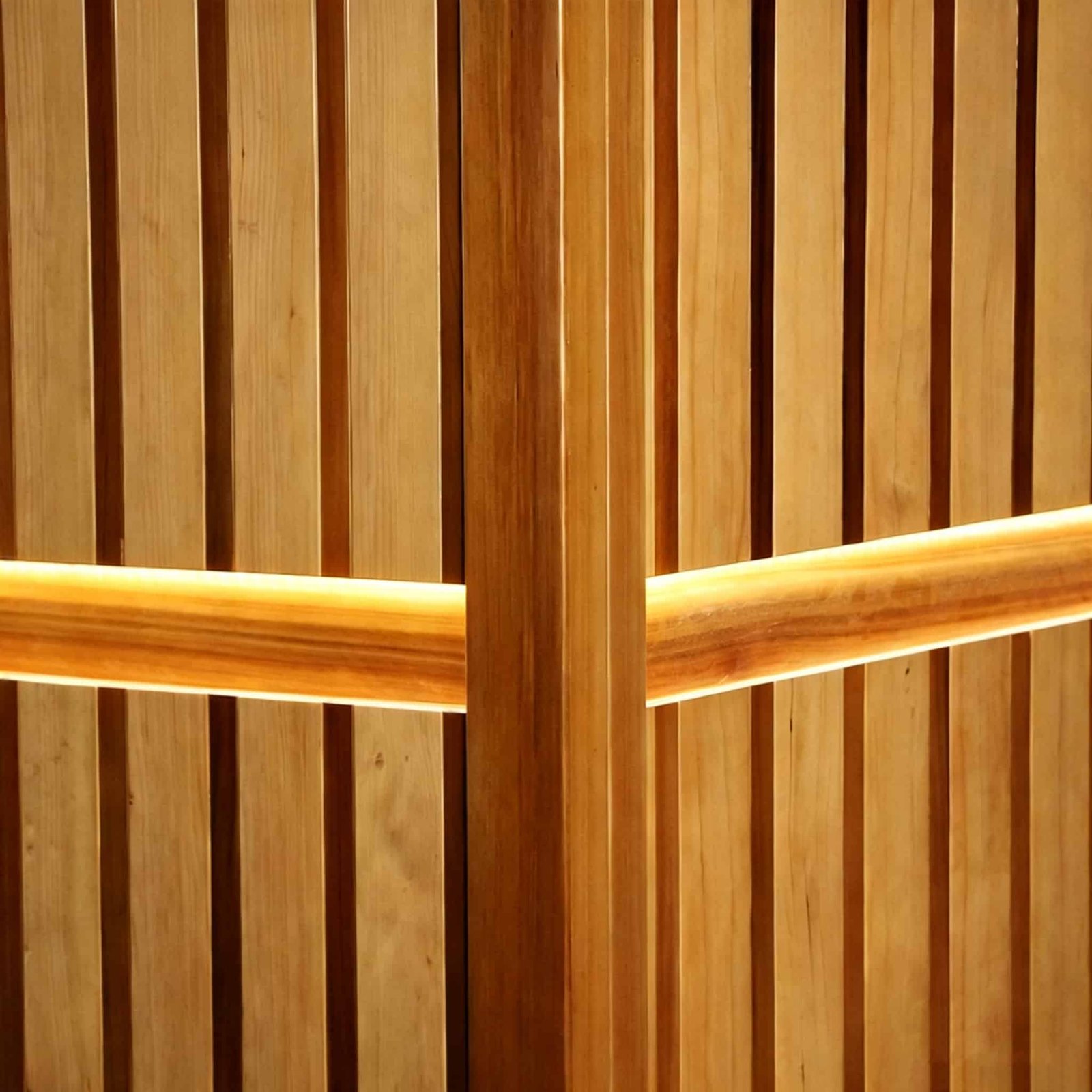 OMNI Ice Aura-S4 sauna wood-slat interior detail