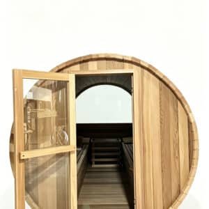 OMNI Ice Mist outdoor barrel sauna product view