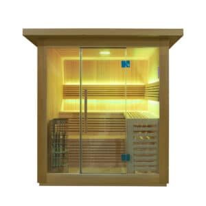 OMNI Ice Sol-D outdoor sauna front view 01