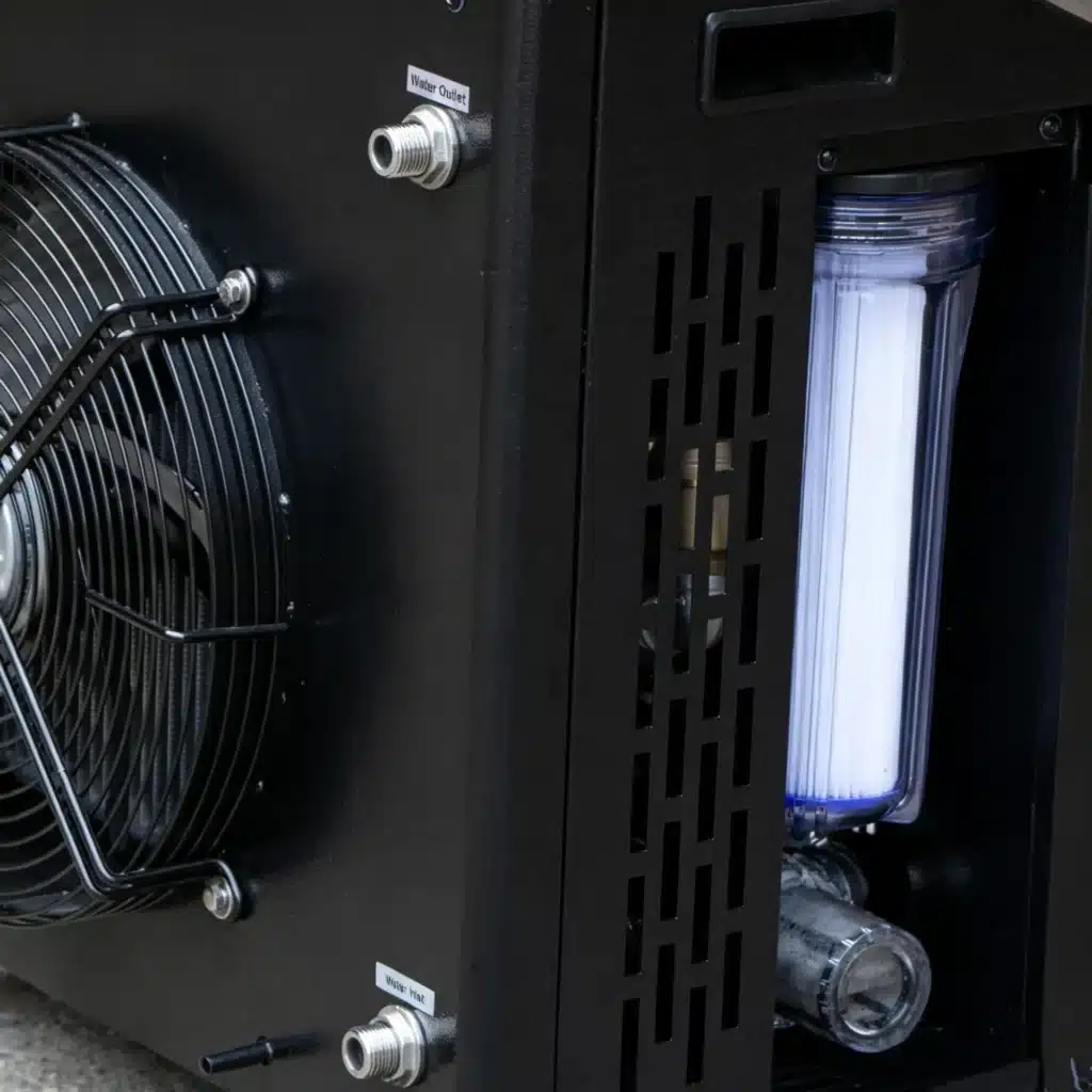 Integrated filtration and water connections inside a smart cold plunge chiller